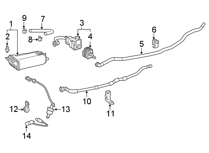 Diagram Emission system. Emission components. for your 2010 Toyota Tundra  SR5 Standard Cab Pickup Fleetside 