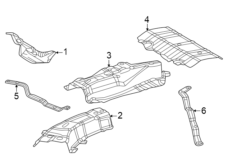 Diagram Exhaust system. Heat shields. for your 2021 Toyota Camry   