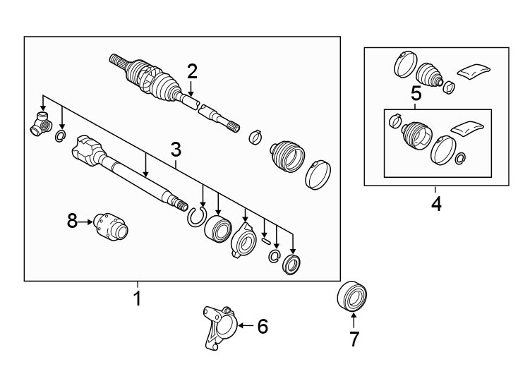 Diagram FRONT SUSPENSION. DRIVE AXLES. for your 2005 Toyota Prius   