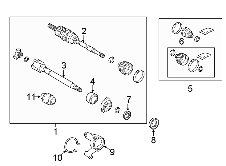 Diagram FRONT SUSPENSION. DRIVE AXLES. for your 2018 Toyota Corolla   