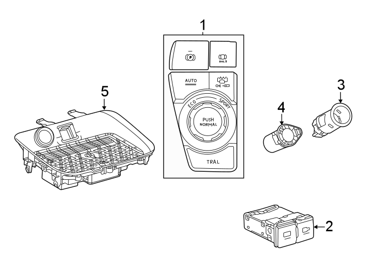 Diagram Center console. for your 2019 Toyota RAV4   