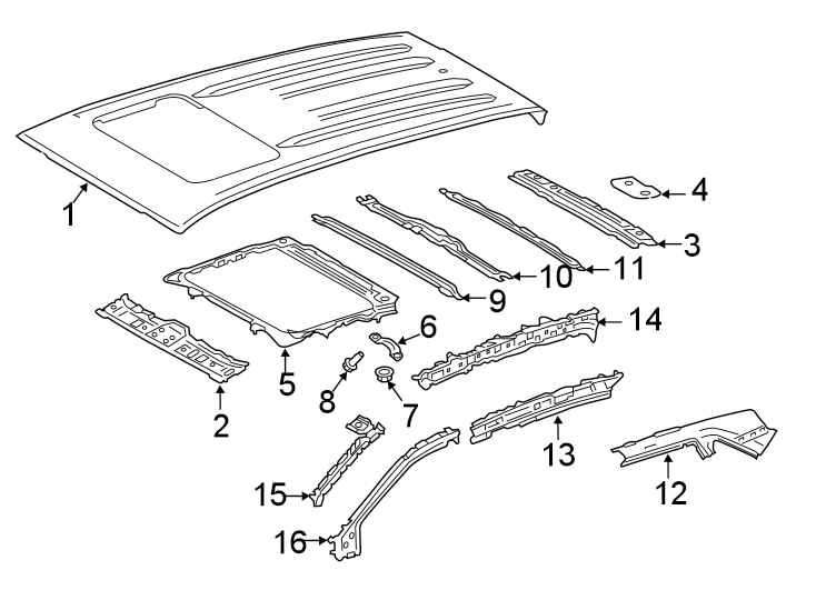 Diagram ROOF & COMPONENTS. for your 2010 Toyota Avalon   