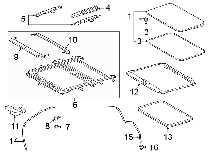 Diagram Sunroof. for your 2020 Toyota 86   