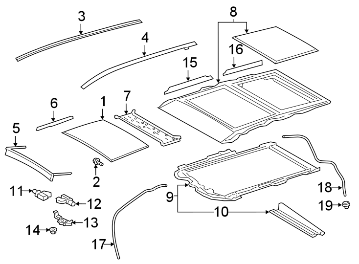 Diagram Sunroof. for your Toyota