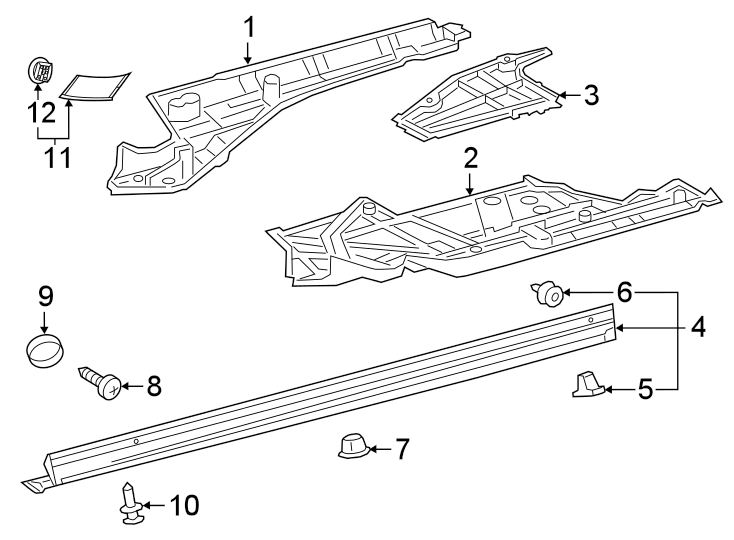 Diagram PILLARS. ROCKER & FLOOR. EXTERIOR TRIM. for your Toyota