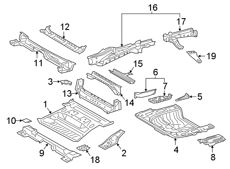 Diagram REAR BODY & FLOOR. FLOOR & RAILS. for your 2006 Toyota 4Runner   