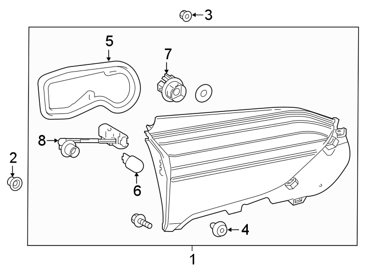 Diagram Rear lamps. Backup lamps. for your Toyota