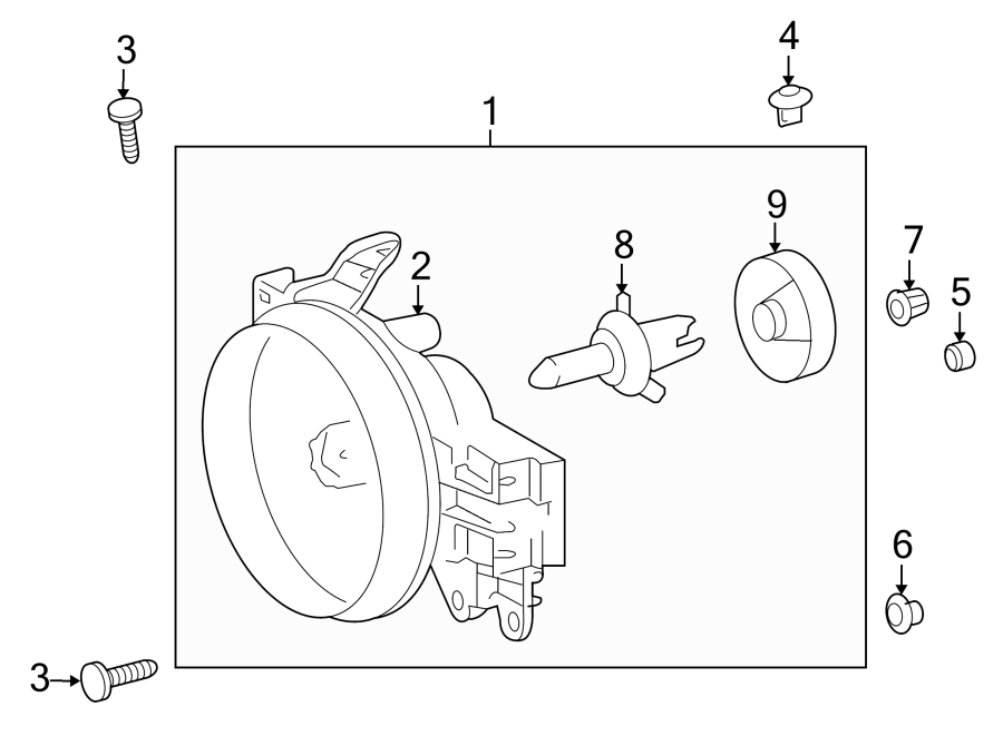 Diagram FRONT LAMPS. HEADLAMP COMPONENTS. for your 2019 Toyota Yaris   