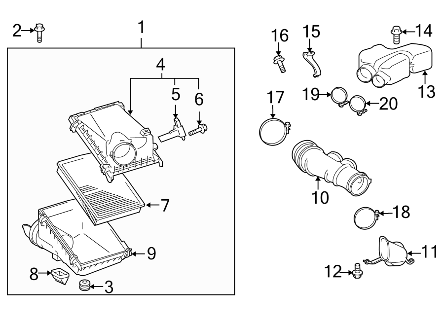 Diagram AIR INTAKE. for your 2010 Toyota Tacoma   