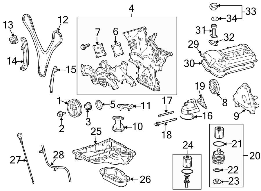 Diagram ENGINE PARTS. for your Toyota