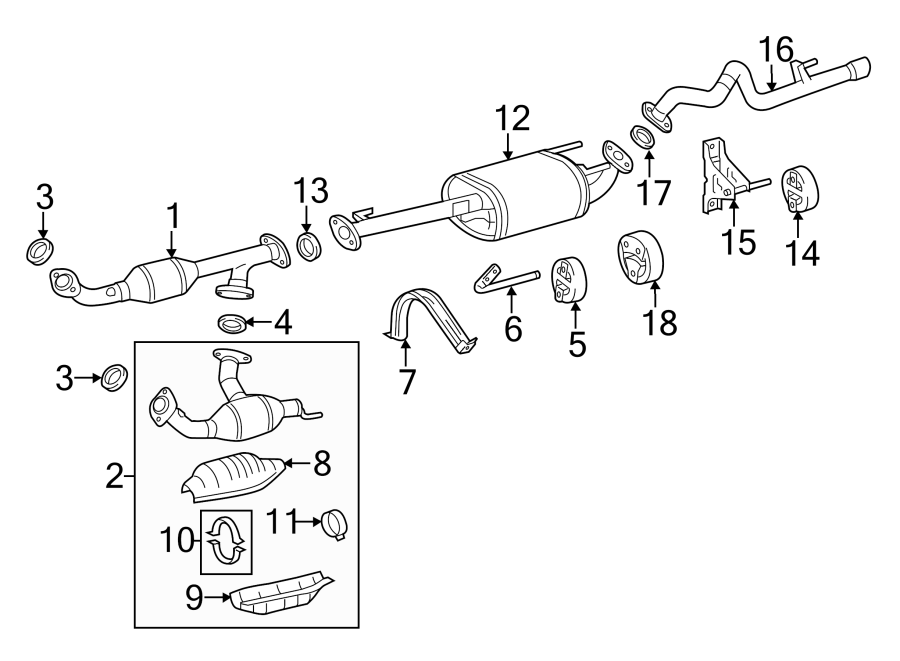 Diagram EXHAUST SYSTEM. EXHAUST COMPONENTS. for your 2022 Toyota Sequoia   