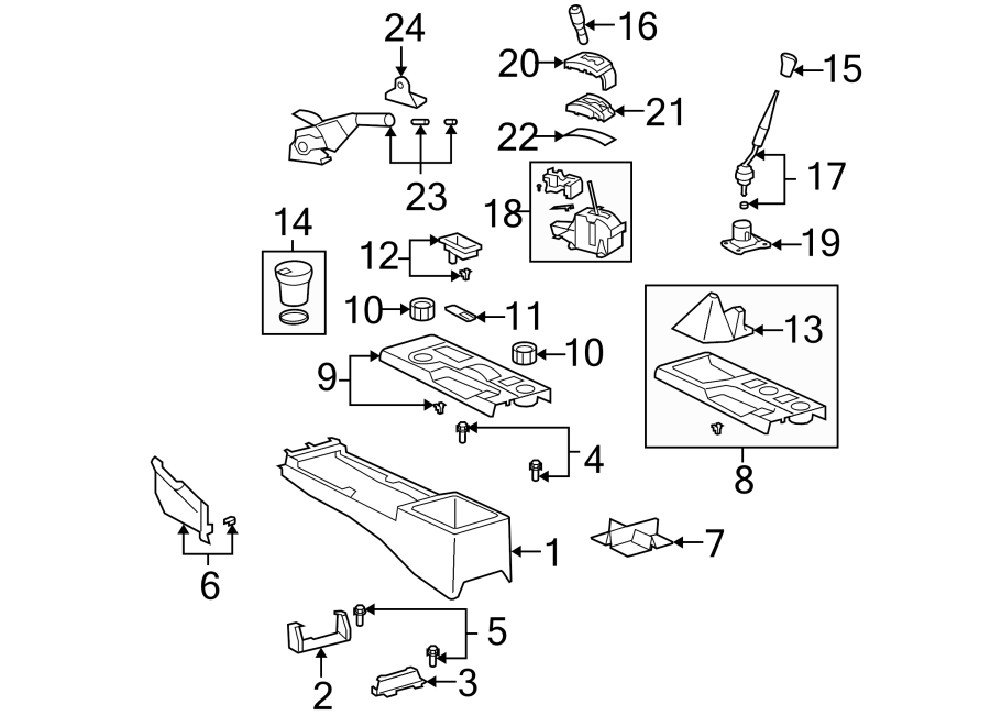 Diagram CENTER CONSOLE. for your 2021 Toyota Corolla   