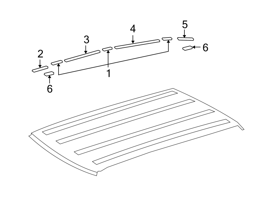 Diagram ROOF. EXTERIOR TRIM. for your Toyota FJ Cruiser  