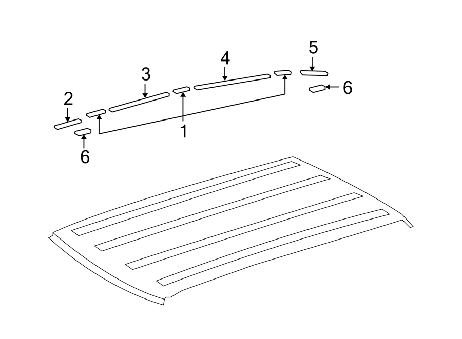 Diagram ROOF. EXTERIOR TRIM. for your Toyota FJ Cruiser  