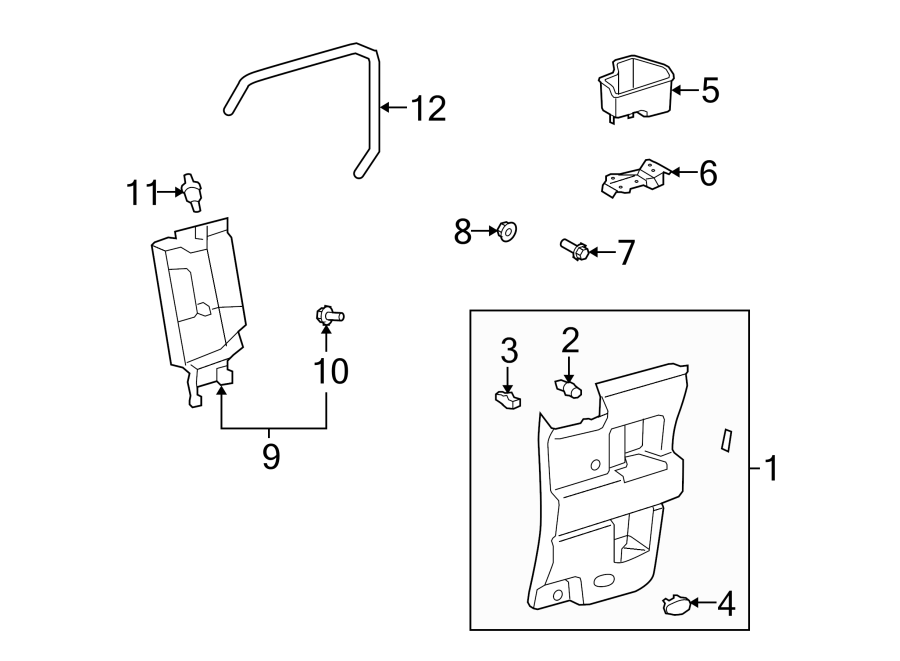 Diagram REAR DOOR. INTERIOR TRIM. for your Toyota