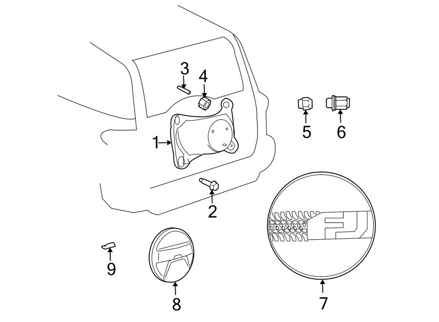 Diagram SPARE TIRE CARRIER. CARRIER & COMPONENTS. for your 2006 Toyota 4Runner   