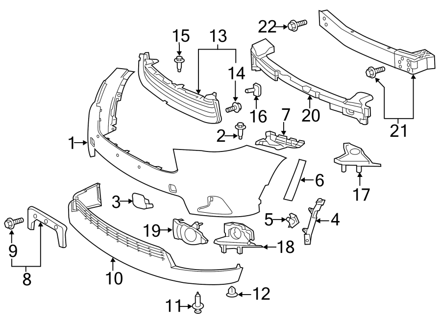 Diagram FRONT BUMPER. BUMPER & COMPONENTS. for your 2020 Toyota Prius Prime  XLE Hatchback 