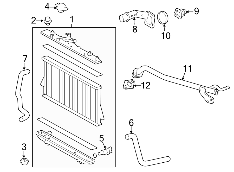 Diagram RADIATOR & COMPONENTS. for your 2015 Toyota Camry  XSE Sedan 