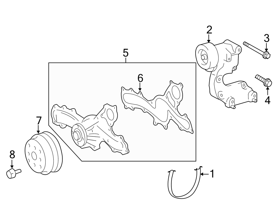 Diagram Belts & pulleys. for your 2008 Toyota 4Runner 4.0L V6 A/T 4WD SR5 Sport Utility 