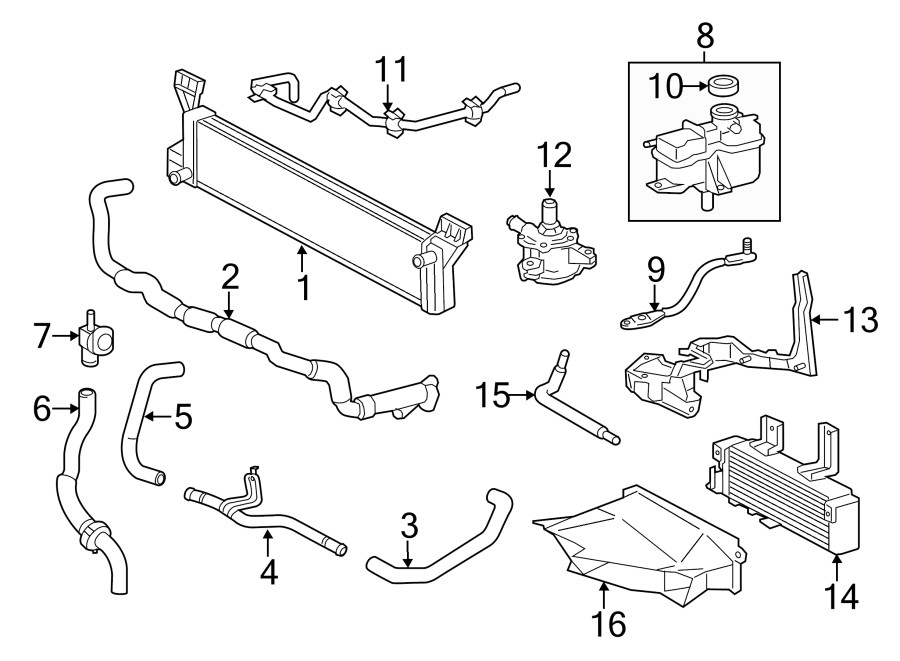 Diagram Inverter cooling components. TRANS oil cooler. for your 2021 Toyota RAV4 PRIME  SE Sport Utility 