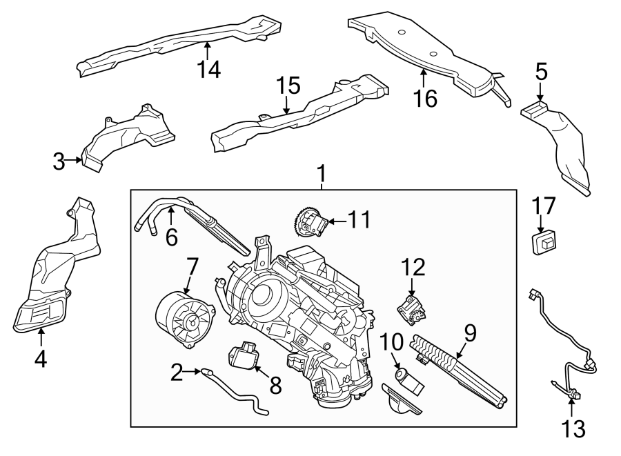 Diagram AIR CONDITIONER & HEATER. REAR HEATER. for your 2016 Toyota RAV4  SE Sport Utility 