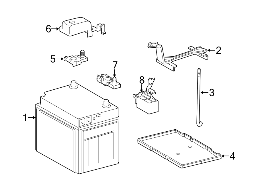 Diagram BATTERY. for your 2015 Toyota Highlander 3.5L V6 A/T AWD LE Sport Utility 