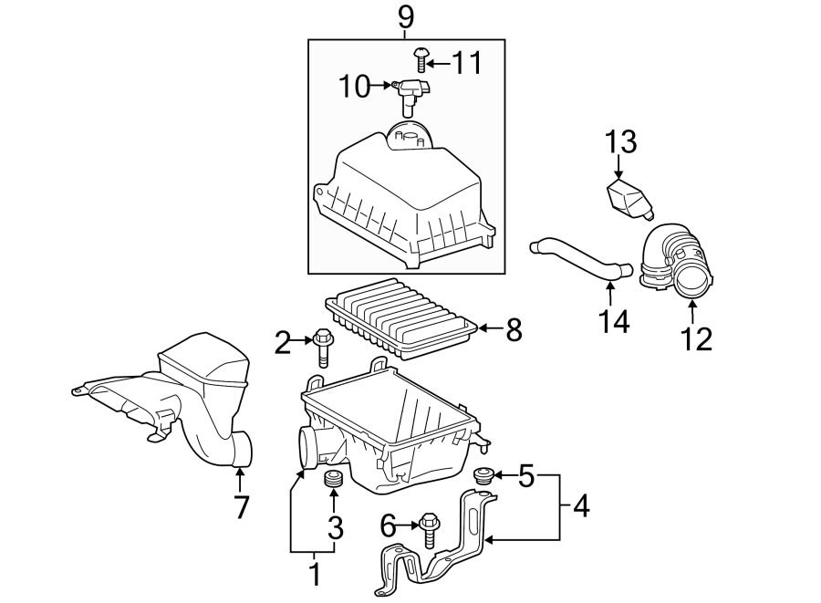 Diagram ENGINE / TRANSAXLE. AIR INTAKE. for your Toyota