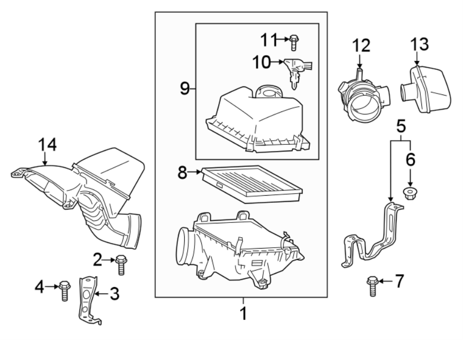 Diagram ENGINE / TRANSAXLE. AIR INTAKE. for your Toyota