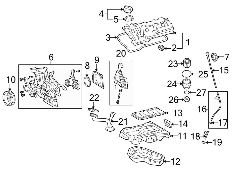 Diagram ENGINE / TRANSAXLE. ENGINE PARTS. for your 2014 Toyota Highlander   