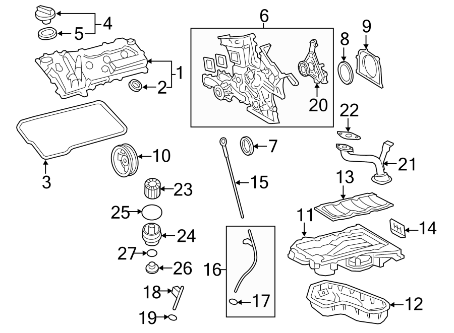 Diagram ENGINE / TRANSAXLE. ENGINE PARTS. for your 2003 Toyota Tacoma  Base Standard Cab Pickup Stepside 