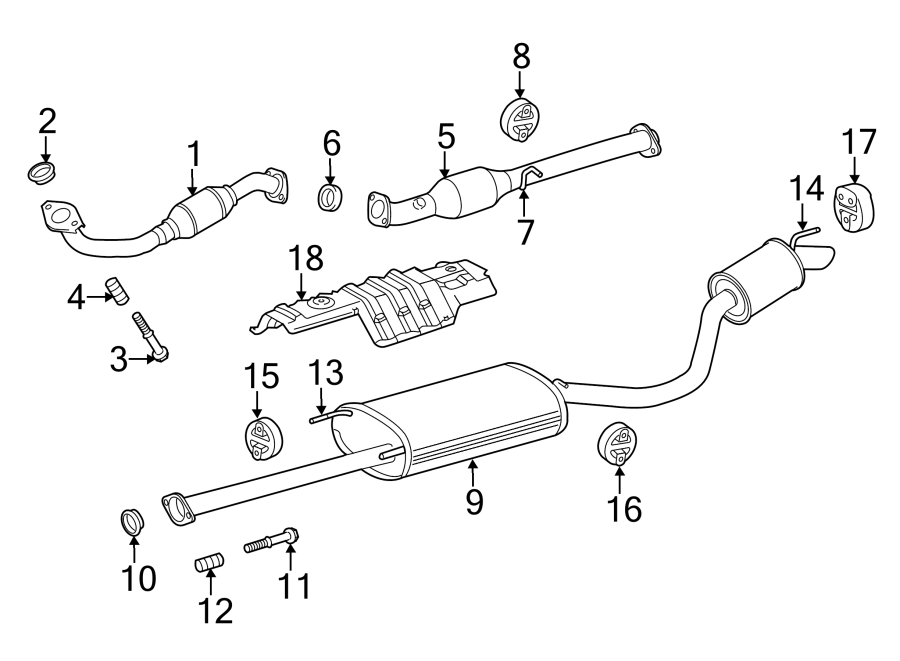 Diagram EXHAUST SYSTEM. EXHAUST COMPONENTS. for your 2014 Toyota Highlander   