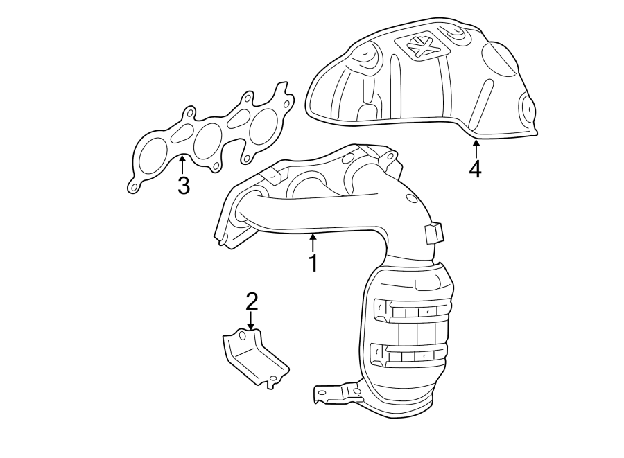 Diagram EXHAUST SYSTEM. MANIFOLD. for your 2007 Toyota Tundra 4.7L V8 A/T 4WD SR5 Extended Cab Pickup Fleetside 