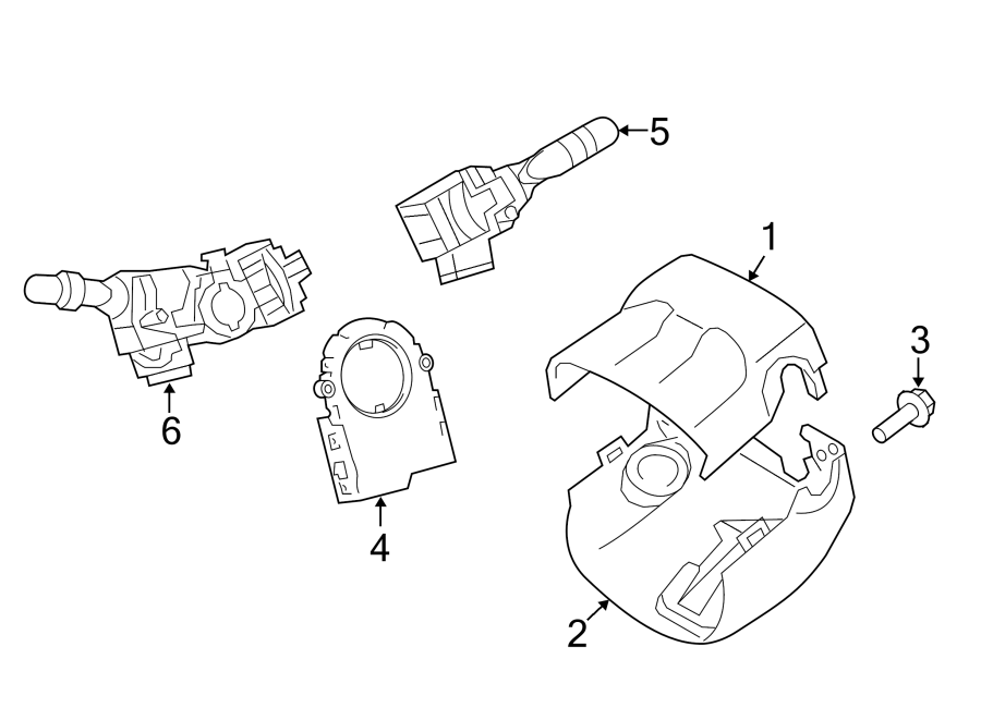 Diagram STEERING COLUMN. SHROUD. SWITCHES & LEVERS. for your 2007 Toyota Tundra   