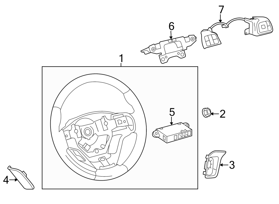 Diagram STEERING WHEEL & TRIM. for your 2019 Toyota Sequoia   