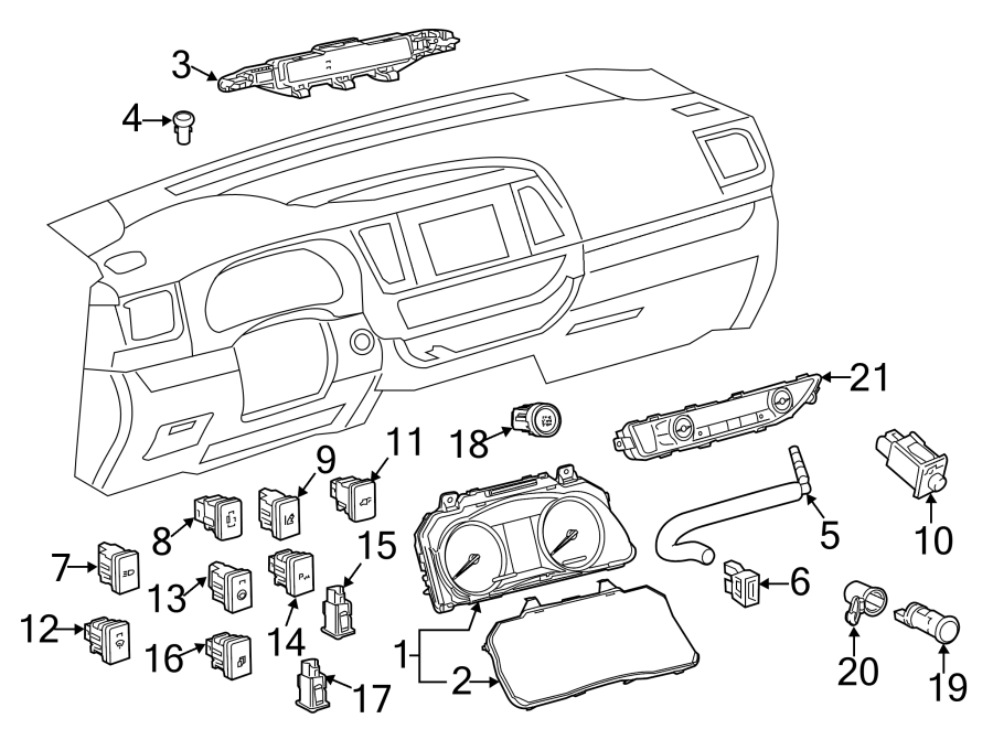 Diagram INSTRUMENT PANEL. CLUSTER & SWITCHES. for your 2009 Toyota Camry  Hybrid Sedan 