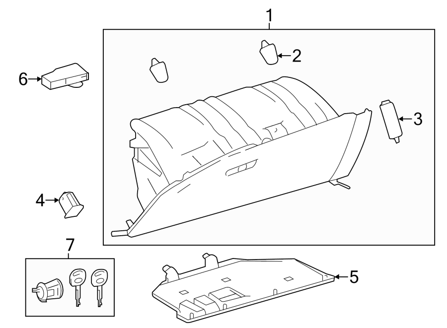 Diagram INSTRUMENT PANEL. GLOVE BOX. for your 2015 Toyota Tundra 4.6L V8 A/T 4WD SR Extended Cab Pickup Fleetside 