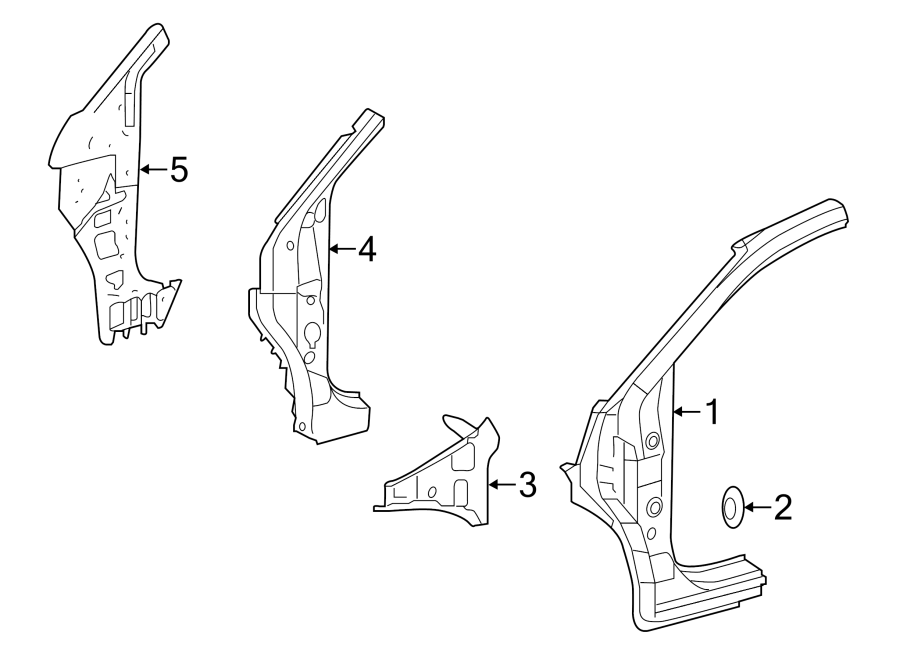 Diagram PILLARS. ROCKER & FLOOR. HINGE PILLAR. for your 2012 Toyota Avalon  Base Sedan 