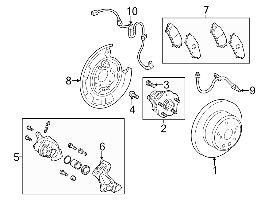 Diagram REAR SUSPENSION. BRAKE COMPONENTS. for your 2009 Toyota 4Runner   