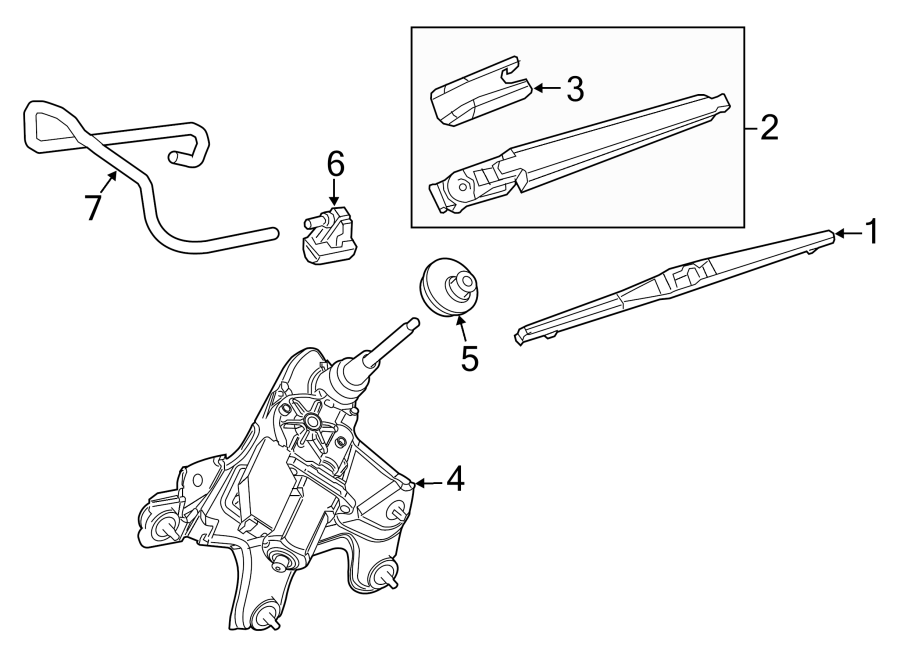 Diagram LIFT GATE. WIPER & WASHER COMPONENTS. for your 2021 Toyota Corolla  XSE Hatchback 