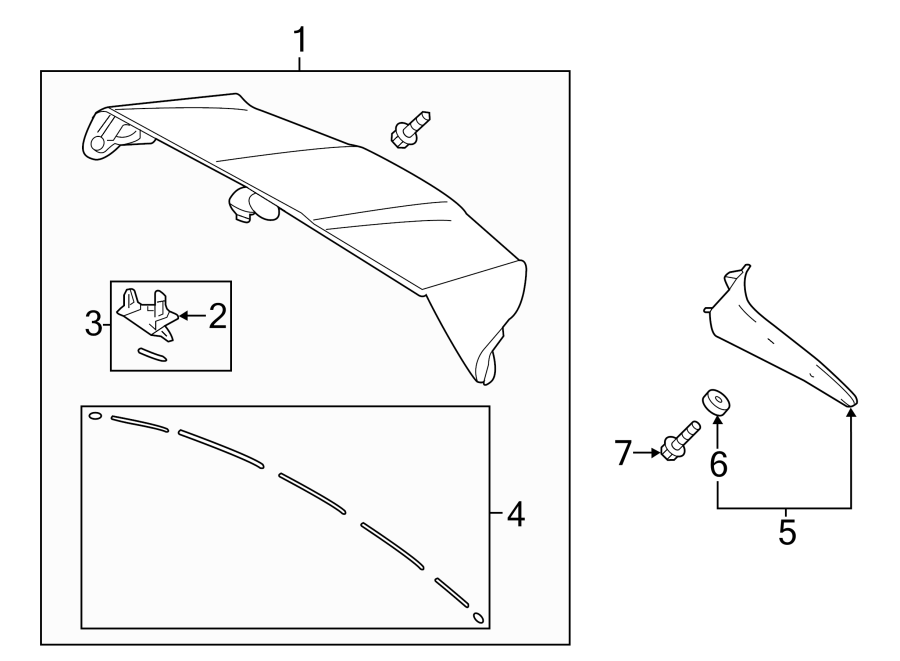 Diagram LIFT GATE. SPOILER. for your 2015 Toyota Camry  Hybrid LE Sedan 