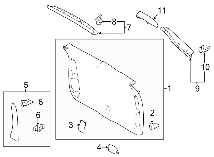 Diagram LIFT GATE. INTERIOR TRIM. for your 1992 Toyota 4Runner   