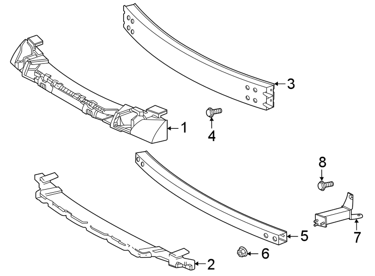 Diagram Front bumper & grille. Bumper & components. for your 2021 Toyota Sienna 2.5L FULL HYBRID EV-GAS (FHEV) CVT AWD Limited Mini Passenger Van 