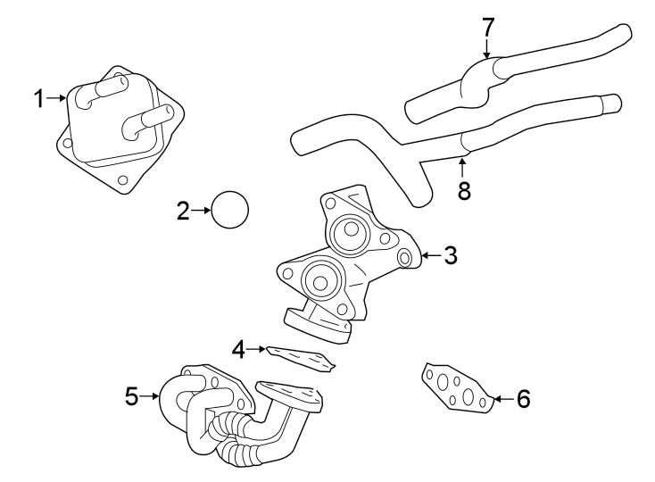 Diagram Oil cooler. for your 1996 Toyota Camry 3.0L V6 A/T LE SEDAN 