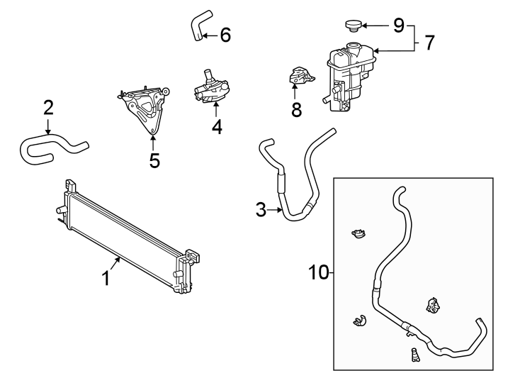 Diagram Inverter cooling components. for your 2024 Toyota Highlander  Hybrid XLE Sport Utility 