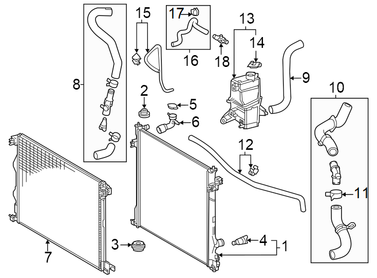 Diagram Radiator & components. for your 2003 Toyota Camry   