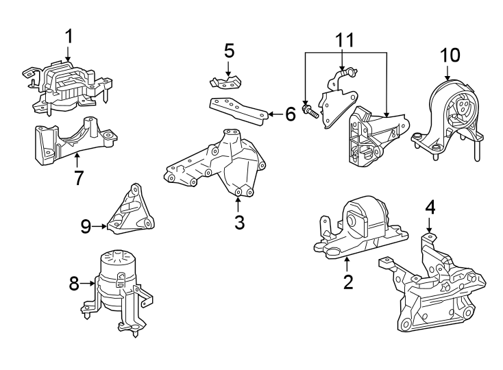 Diagram Engine / transaxle. Engine & TRANS mounting. for your Toyota Highlander  