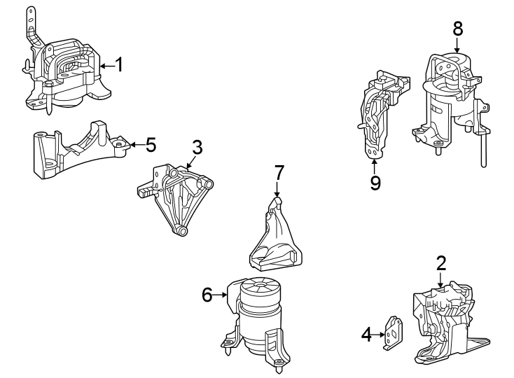 Diagram Engine / transaxle. Engine & TRANS mounting. for your 2004 Toyota Sienna  LE Mini Passenger Van 