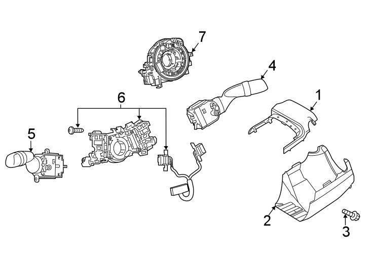 Diagram Steering column. Shroud. Switches & levers. for your 2009 Toyota Highlander  Base Sport Utility 