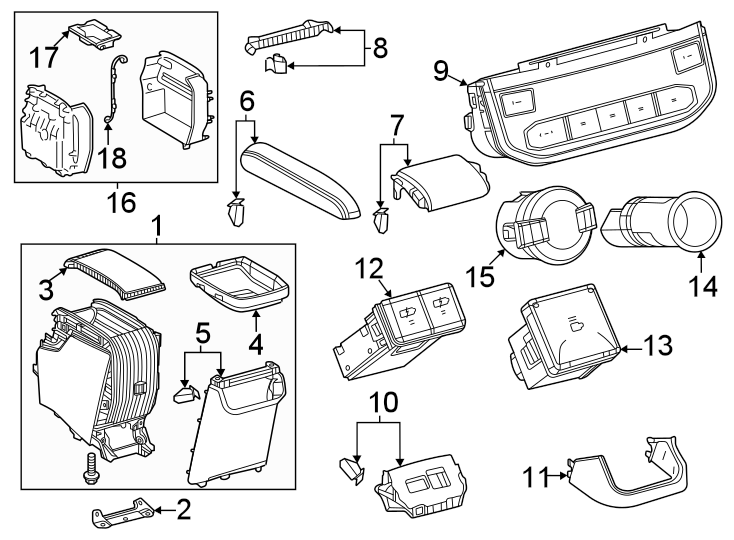 Diagram Center console. for your 2021 Toyota 4Runner   