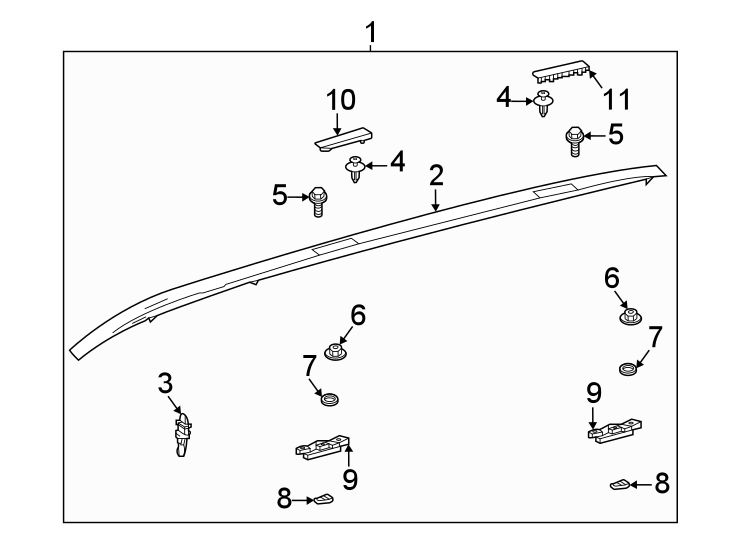 Diagram Luggage carrier. for your Toyota Highlander  